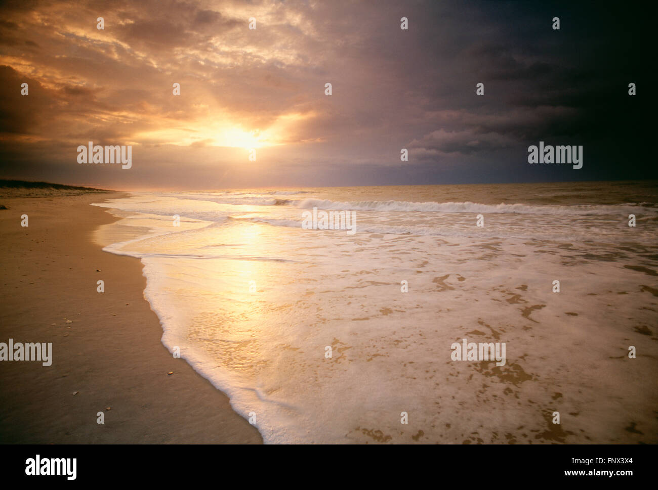 Sunset Beach e del Golfo del Messico, Florida, Stati Uniti d'America Foto Stock