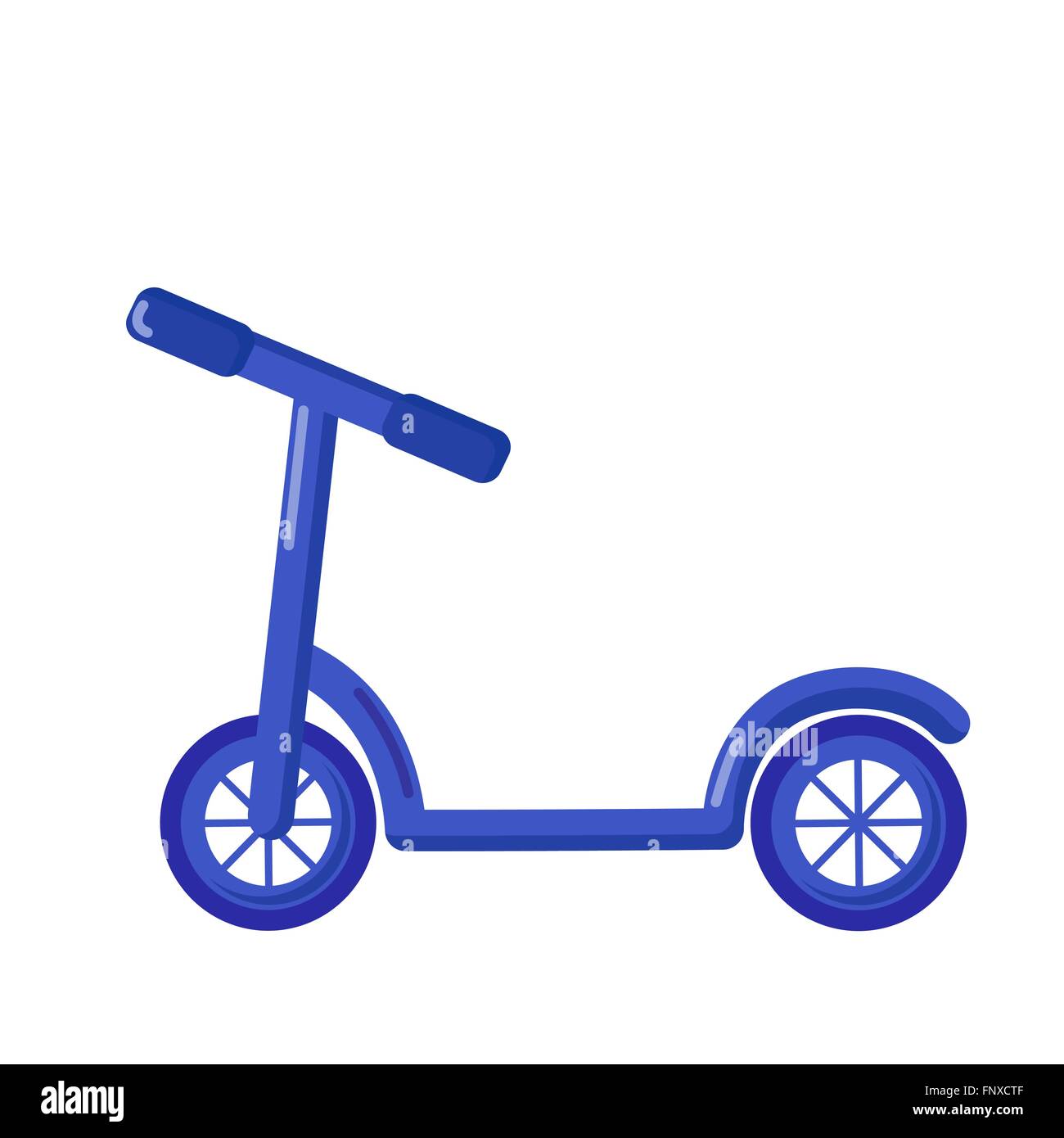 Il trasporto urbano icona in stile cartoon isolati su sfondo bianco. Kick scooter Illustrazione Vettoriale
