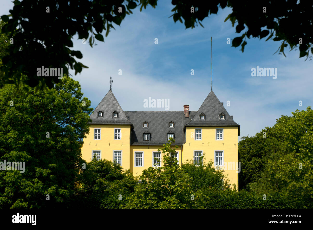 Deutschland, Renania settentrionale-Vestfalia, Rhein-Sieg-Kreis, Alfter, Schloss Alfter seit dem 15.Jahrhundert im Besitz der Familie Salm-Re Foto Stock