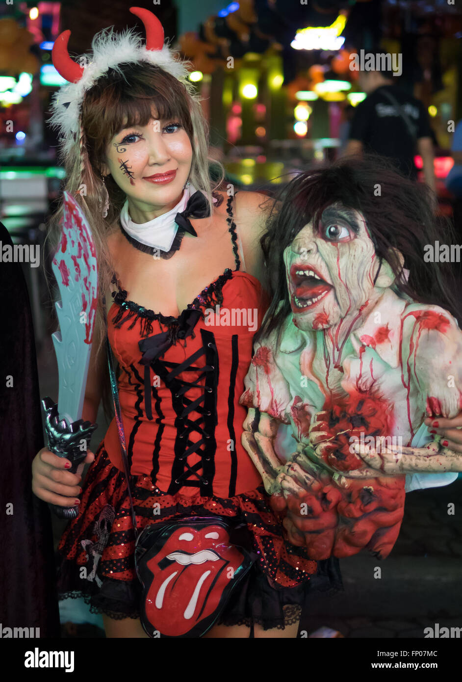Costume di Halloween Killer Donne Foto Stock