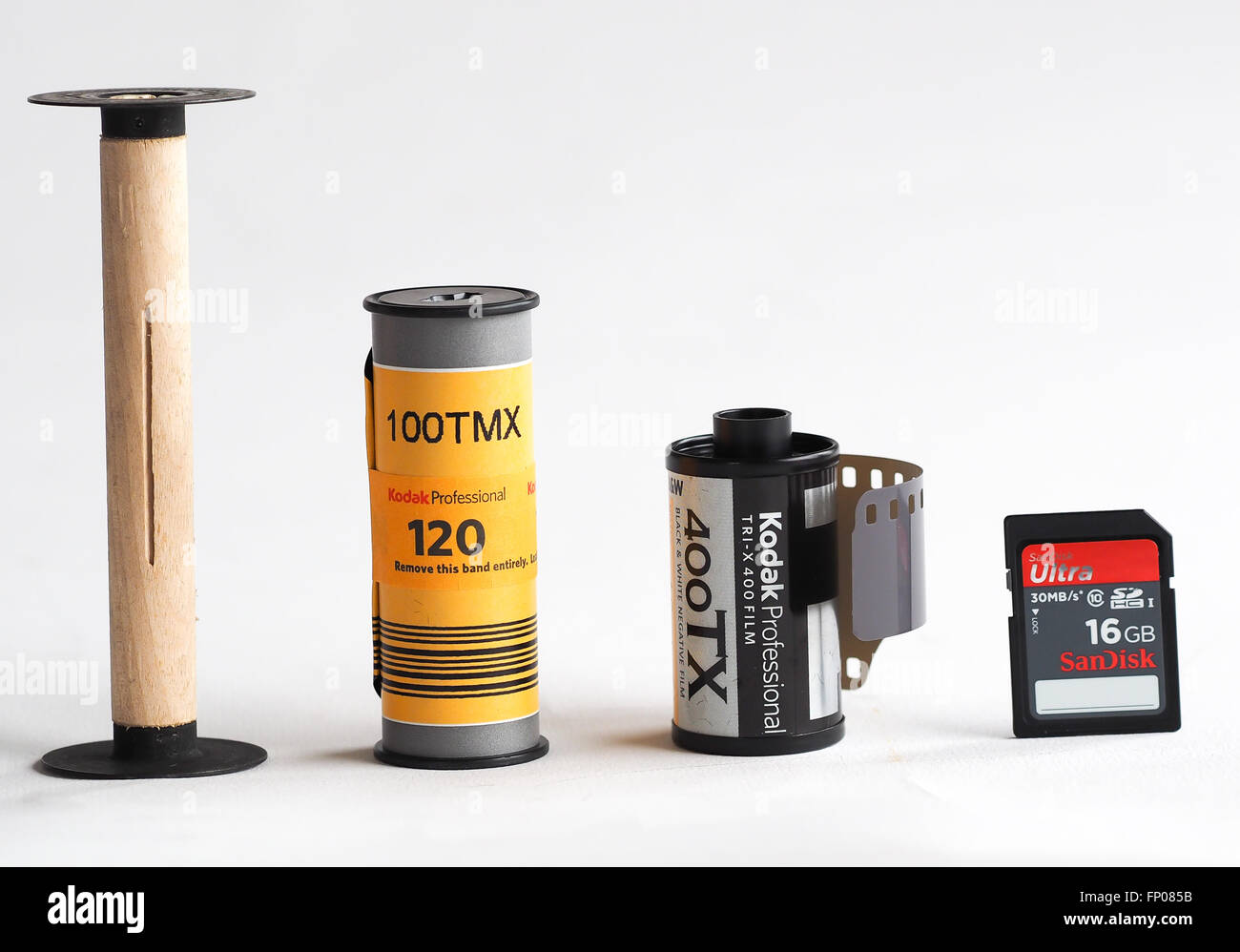 Da analogico a digitale e da pellicola a una scheda di memoria. Foto Stock