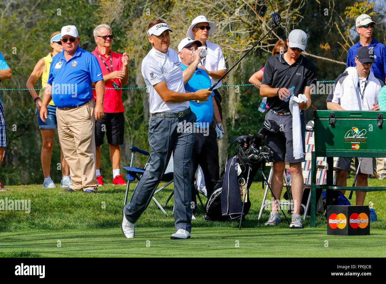 Orlando, Florida. 16 marzo, 2016. Ian Poulter, inglese golfista giocando al Arnold Palmer Invitational Torneo di Golf al Bay Hill Golf Club, Orlando, Florida Credit: Findlay/Alamy Live News Foto Stock