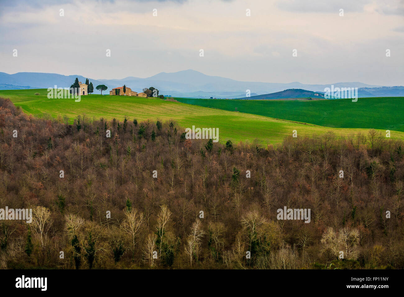 Italia Toscana Val d'Orcia di San Quirico d'Orcia - Cappella Vitaleta Foto Stock