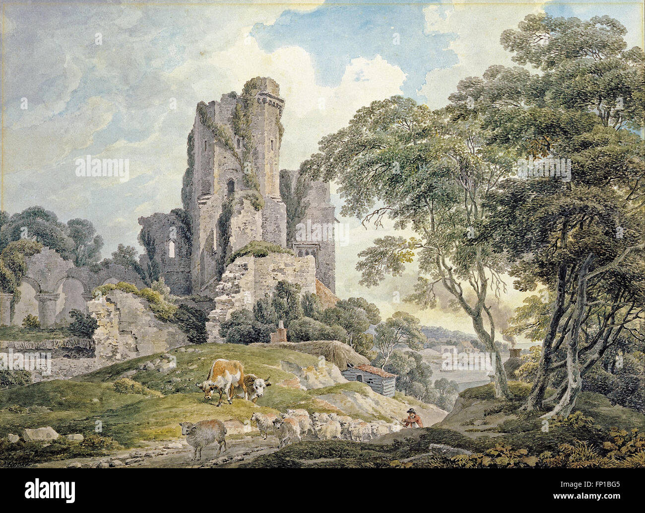 Michael Rooker A. - Una vista di un castello in rovina Foto Stock