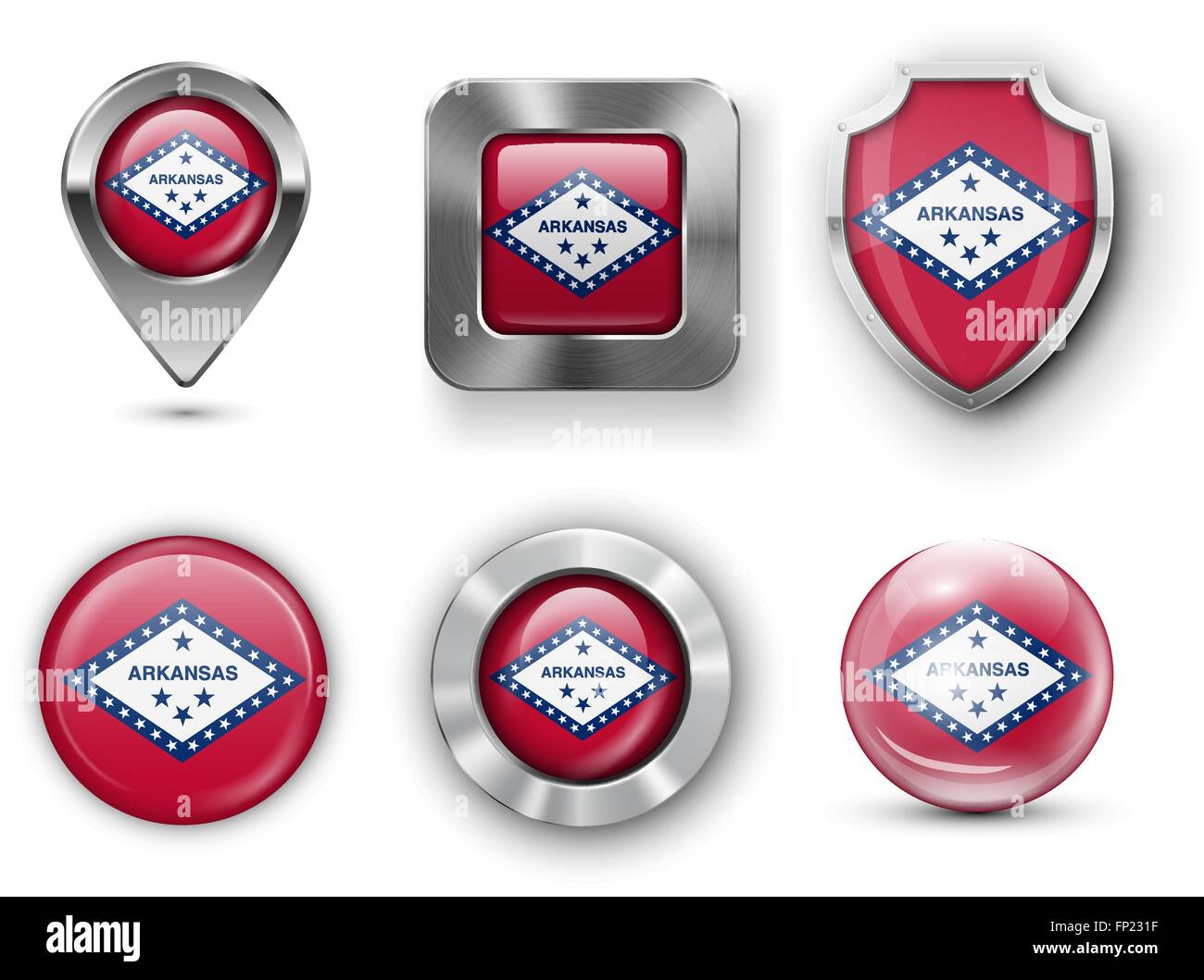 USA Flag di stato badges Illustrazione Vettoriale