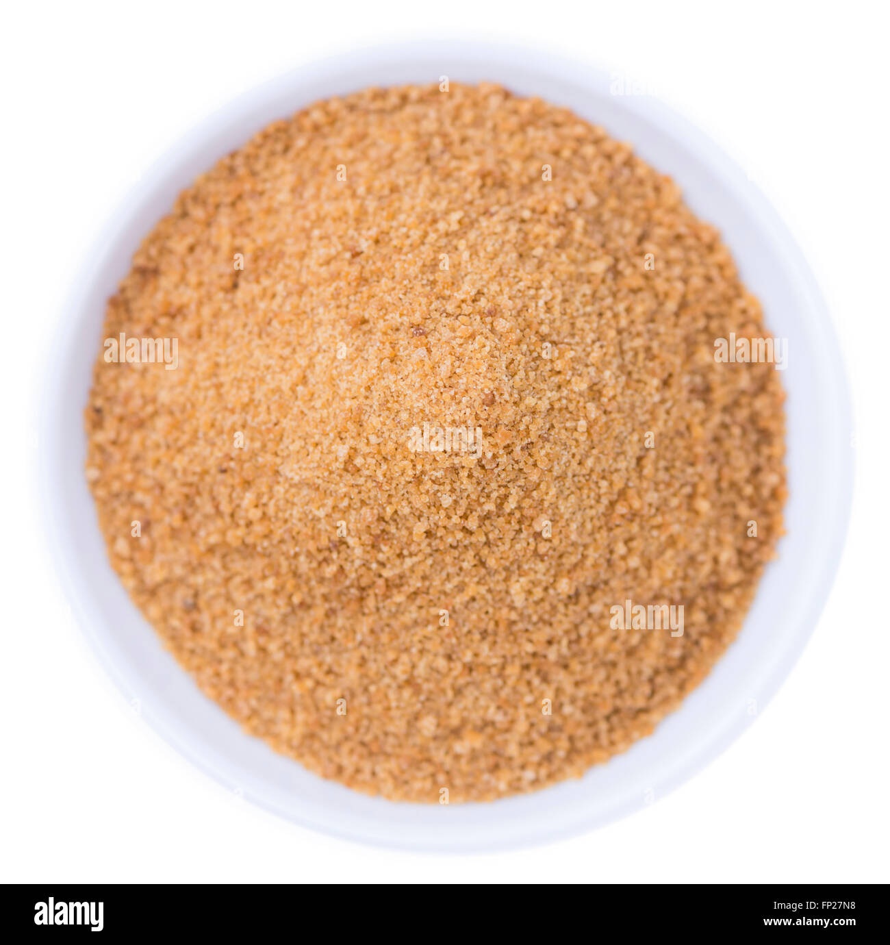 Lo zucchero di cocco (close-up shot) isolato su sfondo bianco Foto Stock