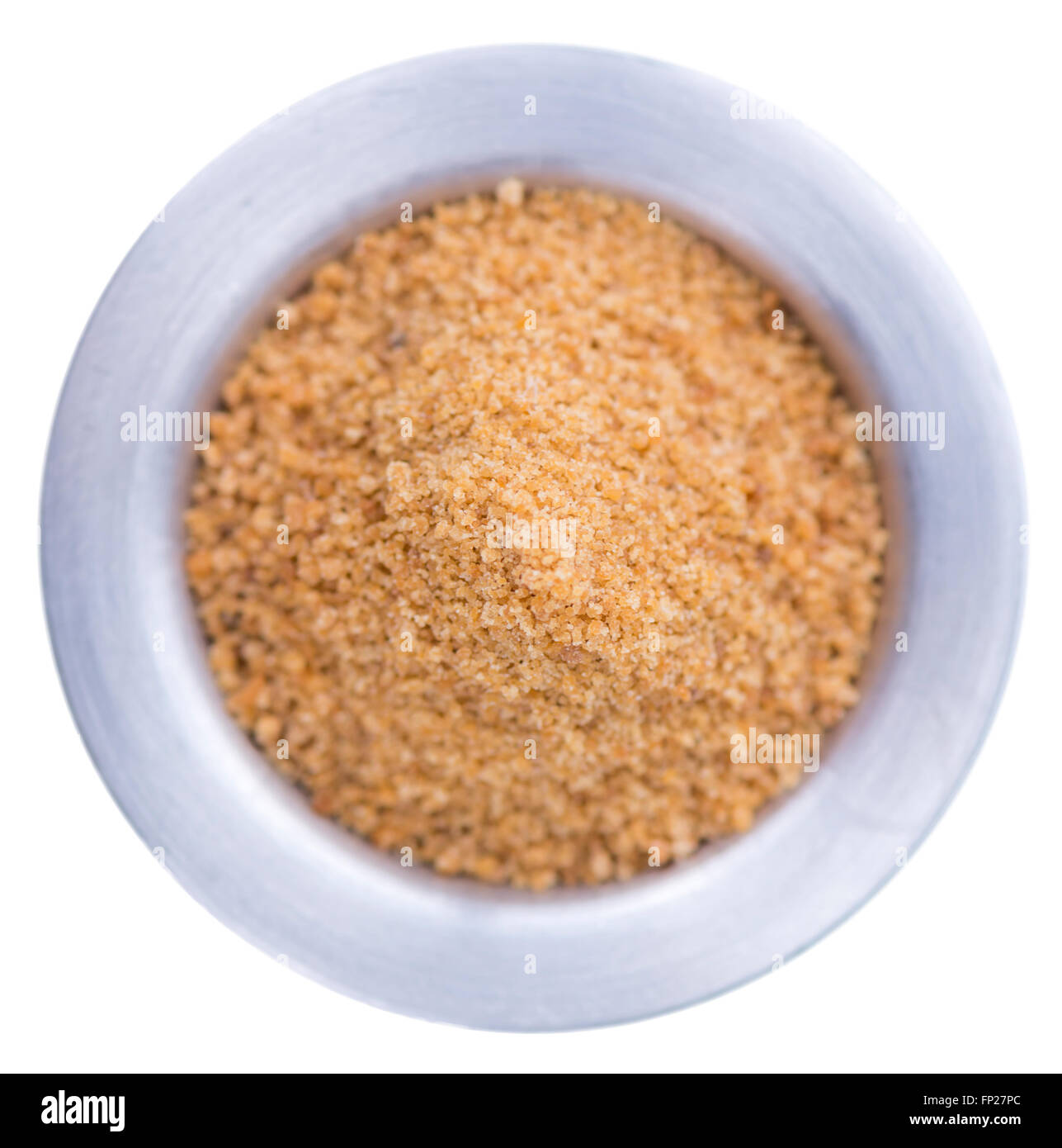 Lo zucchero di cocco (close-up shot) isolato su sfondo bianco Foto Stock