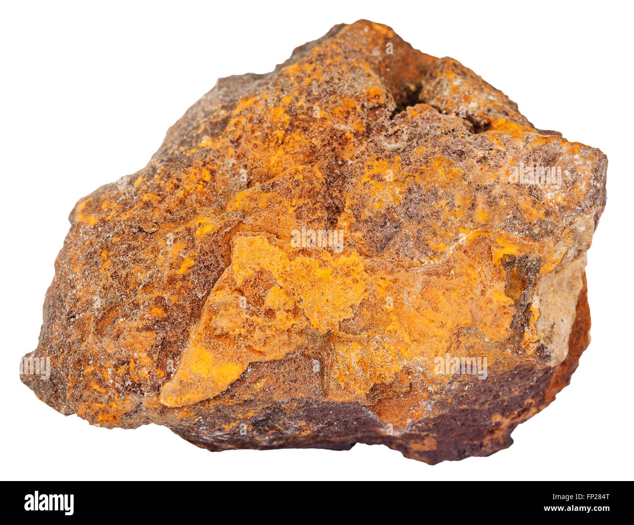 Le riprese in modalità macro di roccia naturale campione - pebble di limonite (minerale di ferro, bog il minerale di ferro, marrone ematite, marrone di minerale di ferro, limone rock Foto Stock