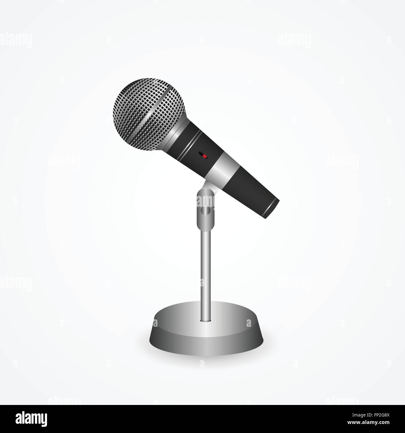 Illustrazione di un microfono vintage isolato su uno sfondo bianco. Illustrazione Vettoriale Illustrazione di un microfono vintage isolato su uno sfondo bianco. Illustrazione Vettoriale