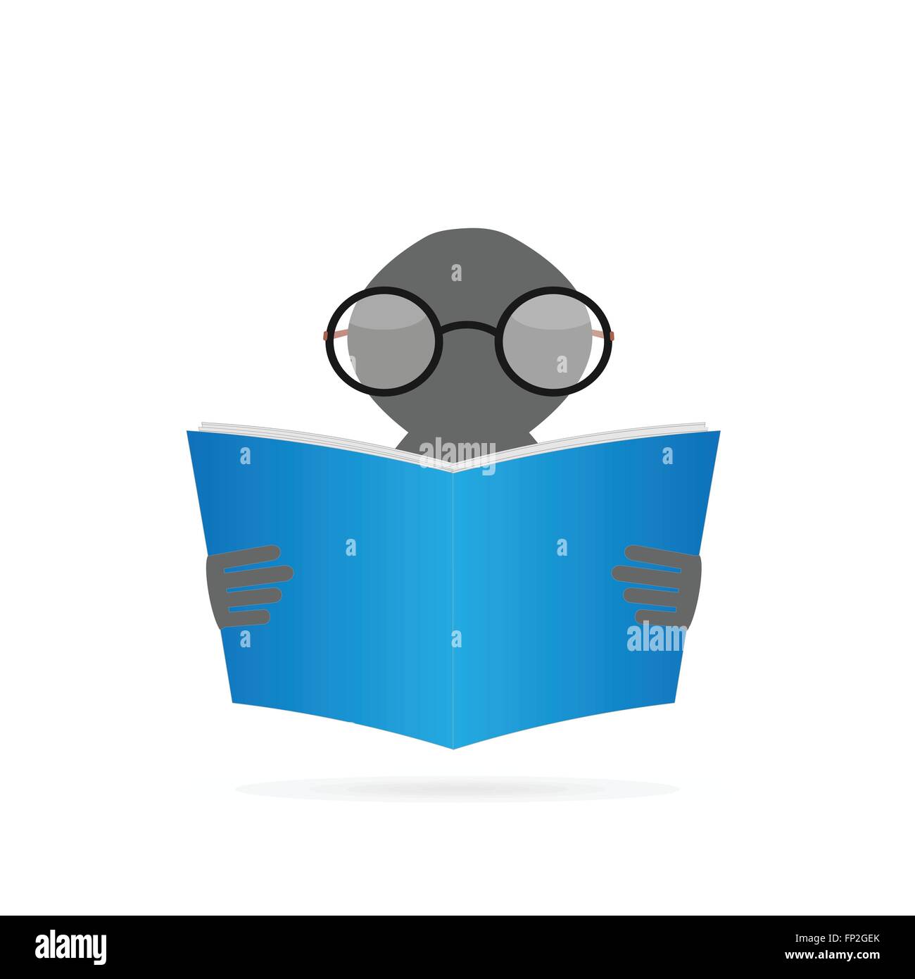 Illustrazione di una persona con gli occhiali da lettura la lettura di un libro. Illustrazione Vettoriale Illustrazione di una persona con gli occhiali da lettura la lettura di un libro. Illustrazione Vettoriale