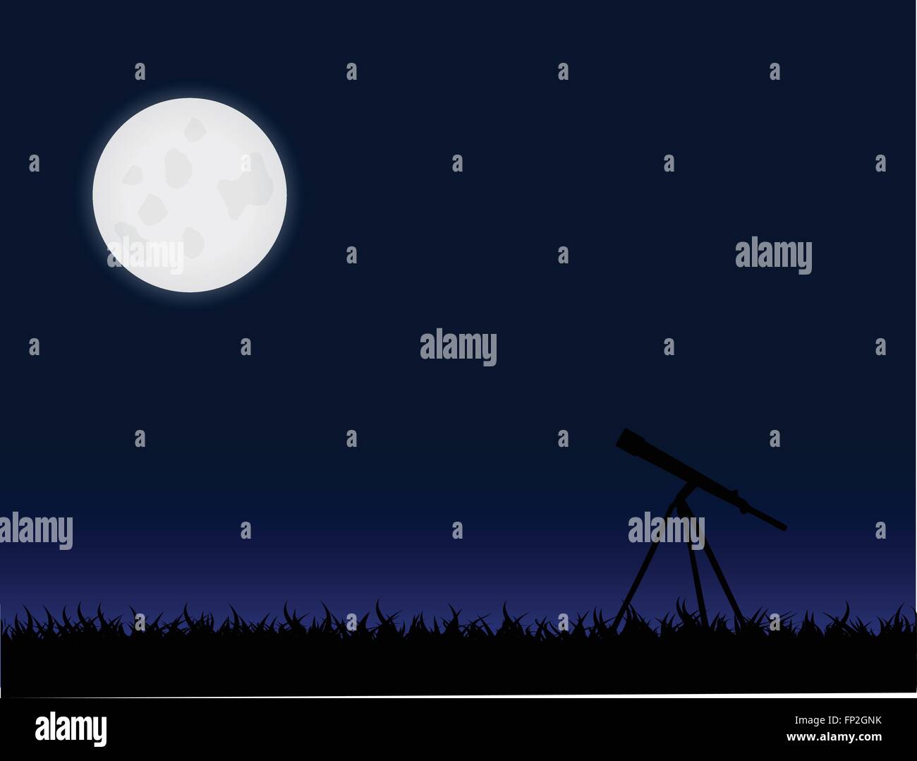 Illustrazione di un telescopio e la luna contro un cielo notturno sfondo. Illustrazione Vettoriale Illustrazione di un telescopio e la luna contro un cielo notturno sfondo. Illustrazione Vettoriale