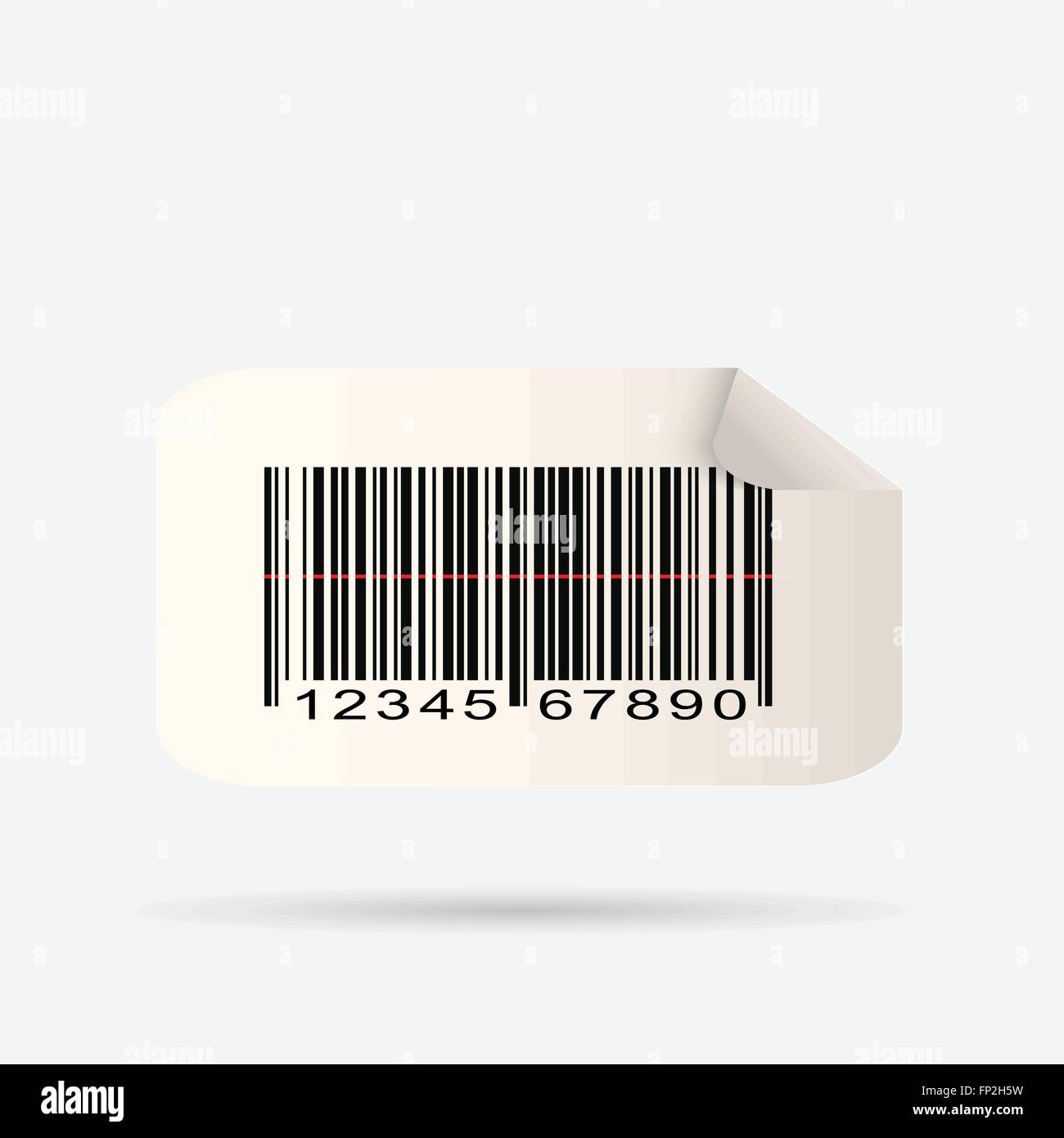 Illustrazione di un codice a barre adesivo isolato su uno sfondo bianco. Illustrazione Vettoriale