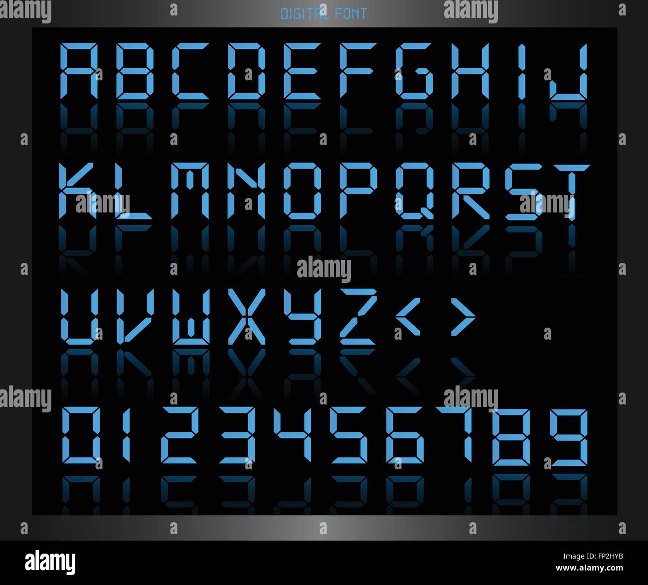 Illustrazione di un colorato blu font digitale. Illustrazione Vettoriale Illustrazione di un colorato blu font digitale. Illustrazione Vettoriale