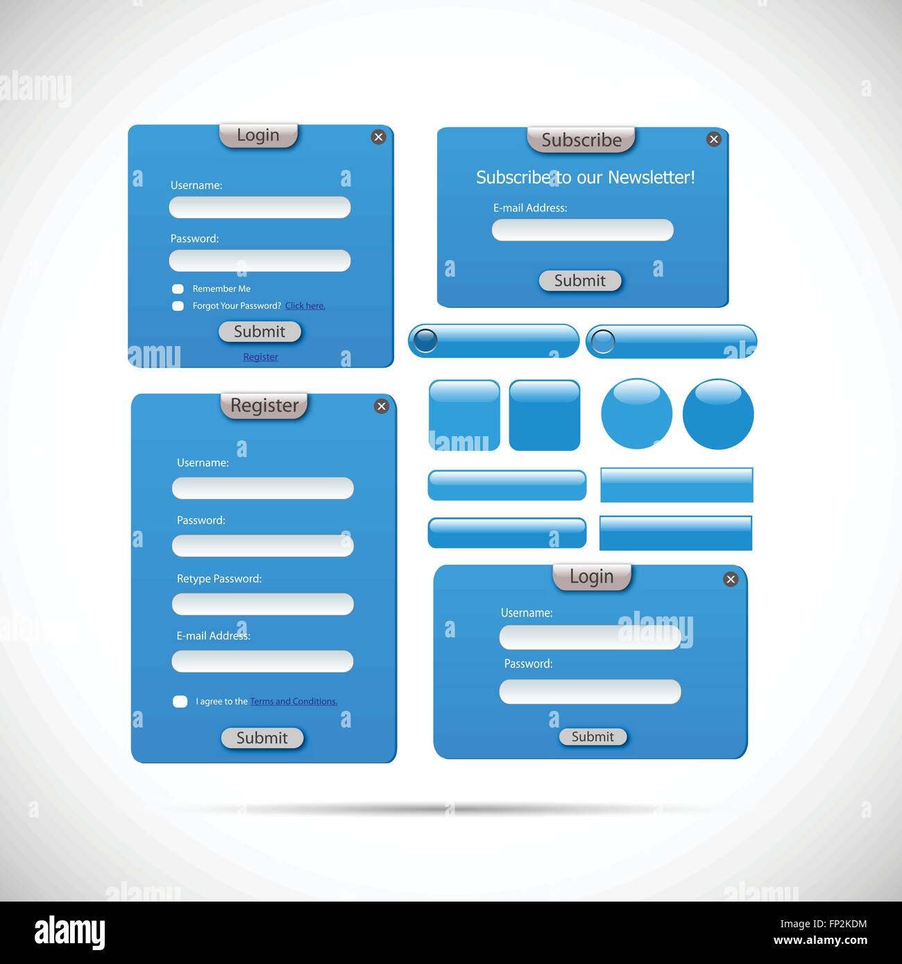 Illustrazione dei vari colorati moduli web isolato su uno sfondo bianco. Illustrazione Vettoriale Illustrazione dei vari colorati moduli web isolato su uno sfondo bianco. Illustrazione Vettoriale
