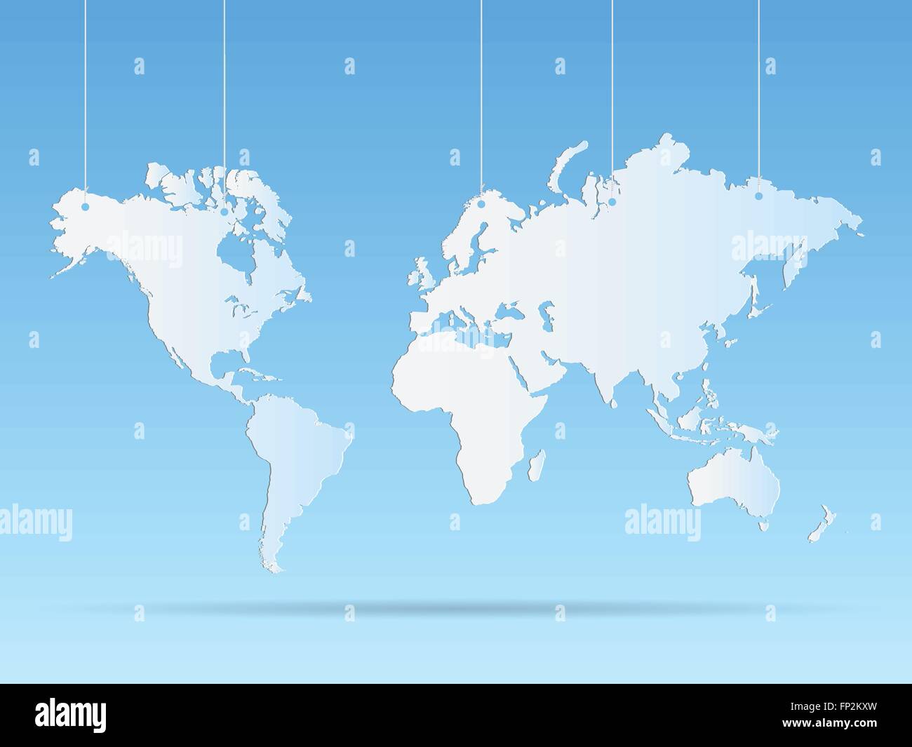 Illustrazione di un appeso mappa del mondo su un sfondo colorato. Illustrazione Vettoriale Illustrazione di un appeso mappa del mondo su un sfondo colorato. Illustrazione Vettoriale