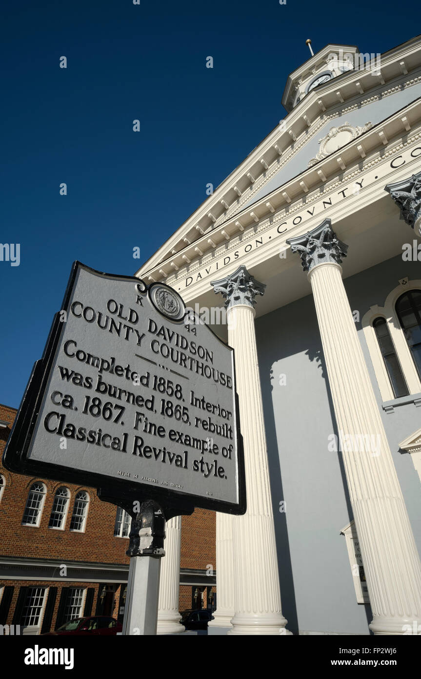 Vecchio Davidson County Courthouse Lexington North Carolina Foto Stock