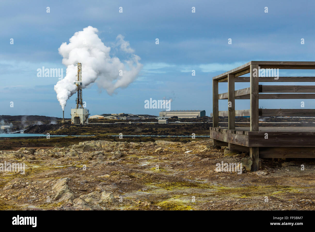 Area geotermale nei pressi di Reykjanes e Keflavik Foto Stock