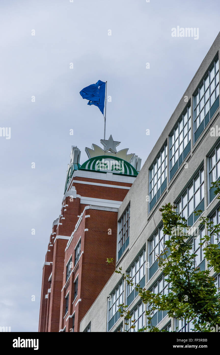Starbucks Corporation headquarters building a Seattle, Washington, Stati Uniti d'America Foto Stock