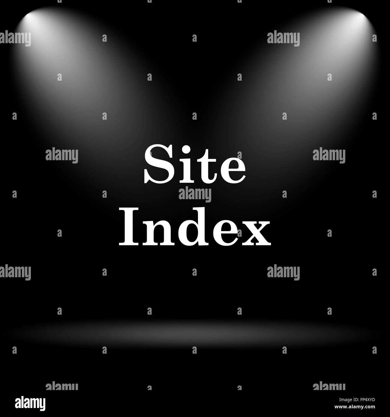 Indice del sito icona. Pulsante Internet su sfondo nero. Foto Stock