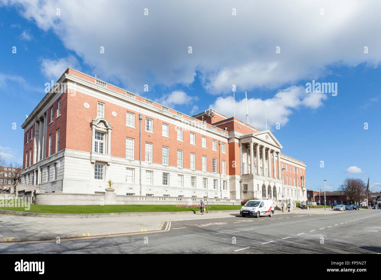 Chesterfield Town Hall, Chesterfield Borough consiglio, Rose Hill, Chesterfield, Derbyshire, England, Regno Unito Foto Stock