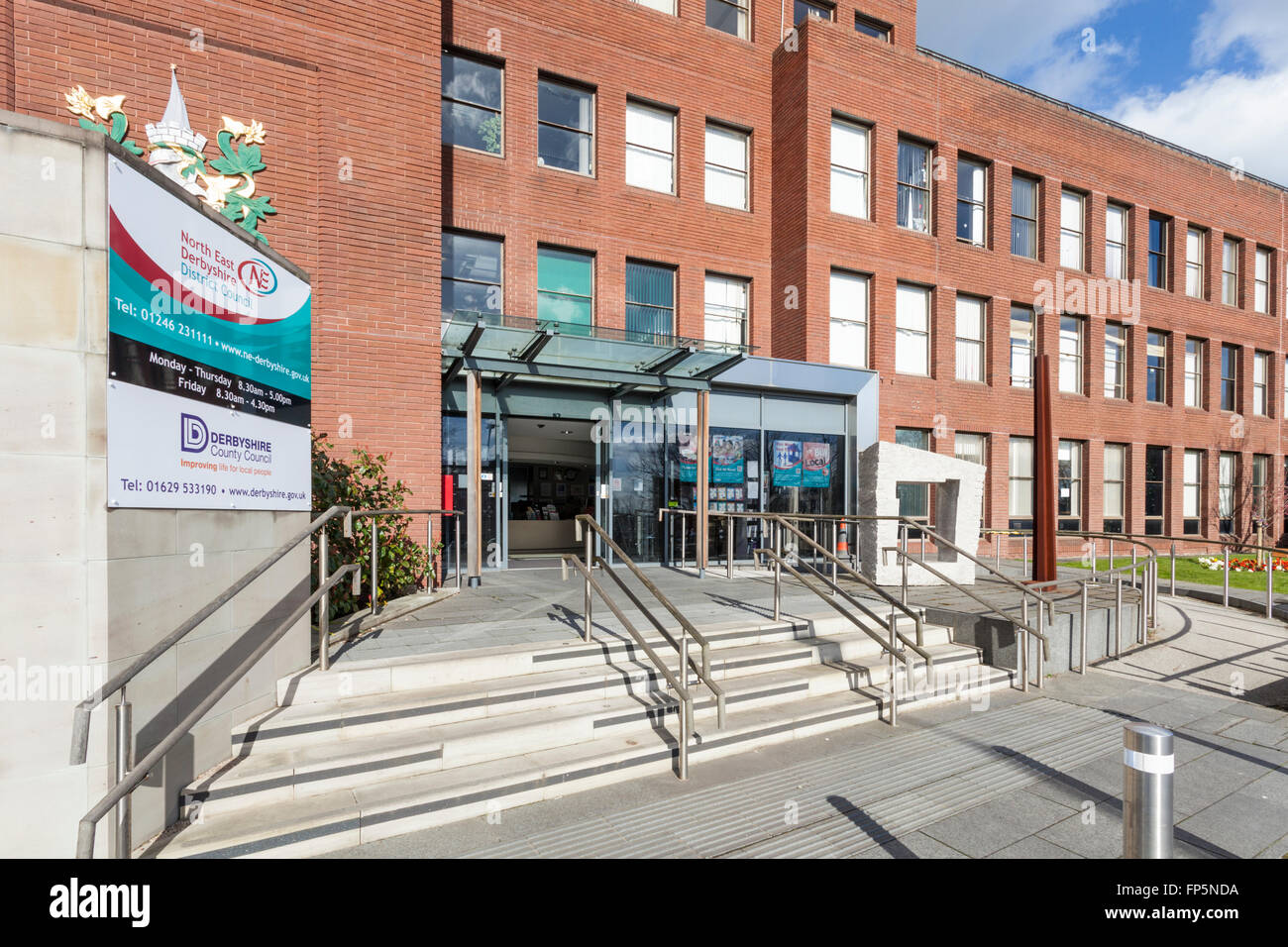 Nord Est Derbyshire District Consiglio uffici, Derbyshire County Council, Chesterfield, Derbyshire, England, Regno Unito Foto Stock