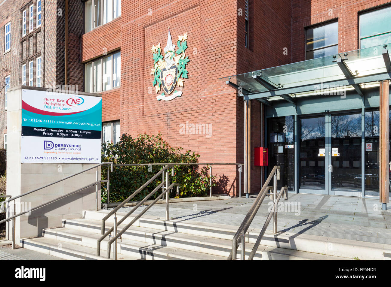 Nord Est Derbyshire District Consiglio uffici, Derbyshire County Council, Chesterfield, Derbyshire, England, Regno Unito Foto Stock