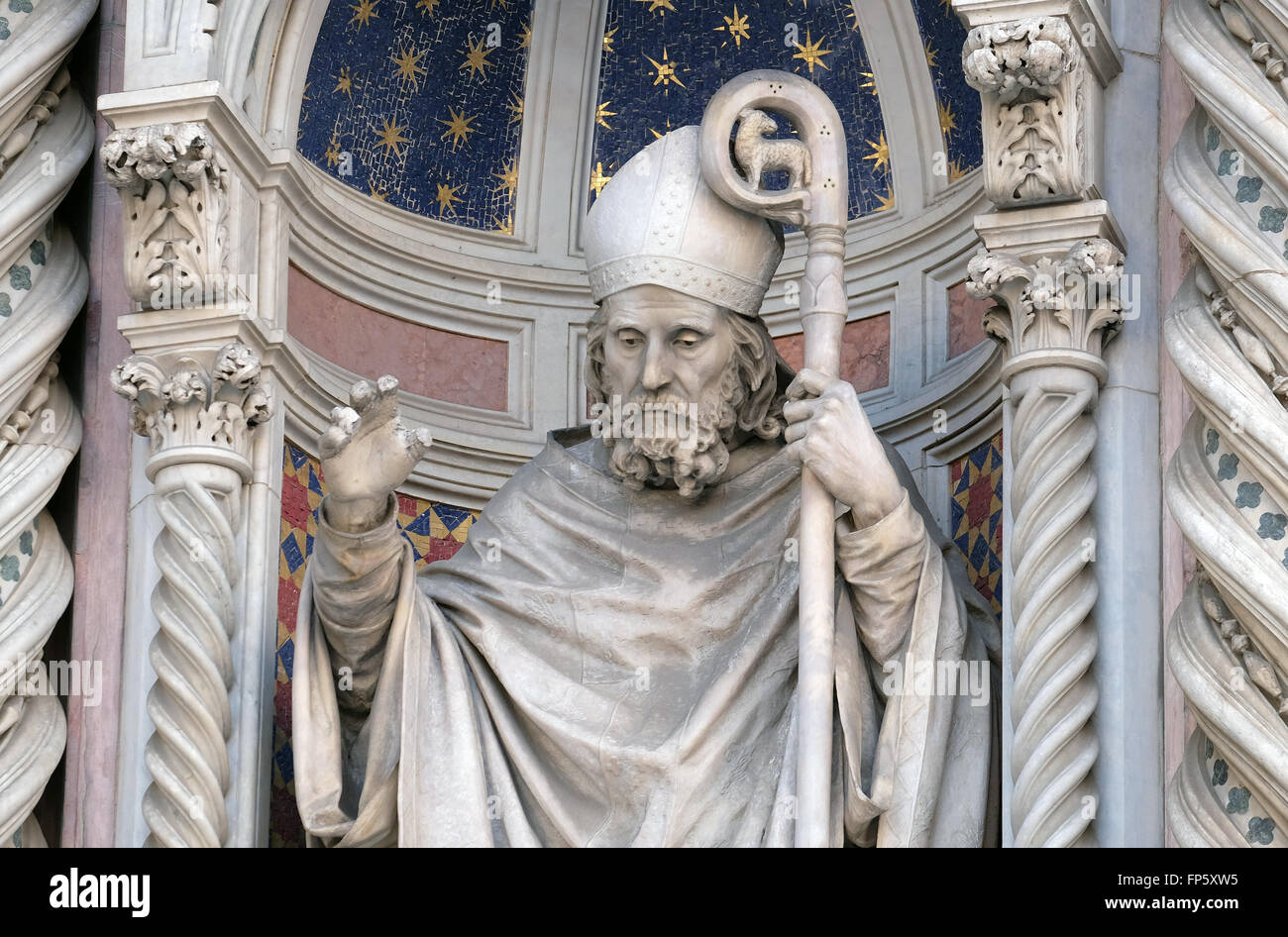 San Zanobi di Firenze, Portale della Cattedrale di Santa Maria del Fiore (Duomo di Santa Maria del Fiore), Firenze Foto Stock