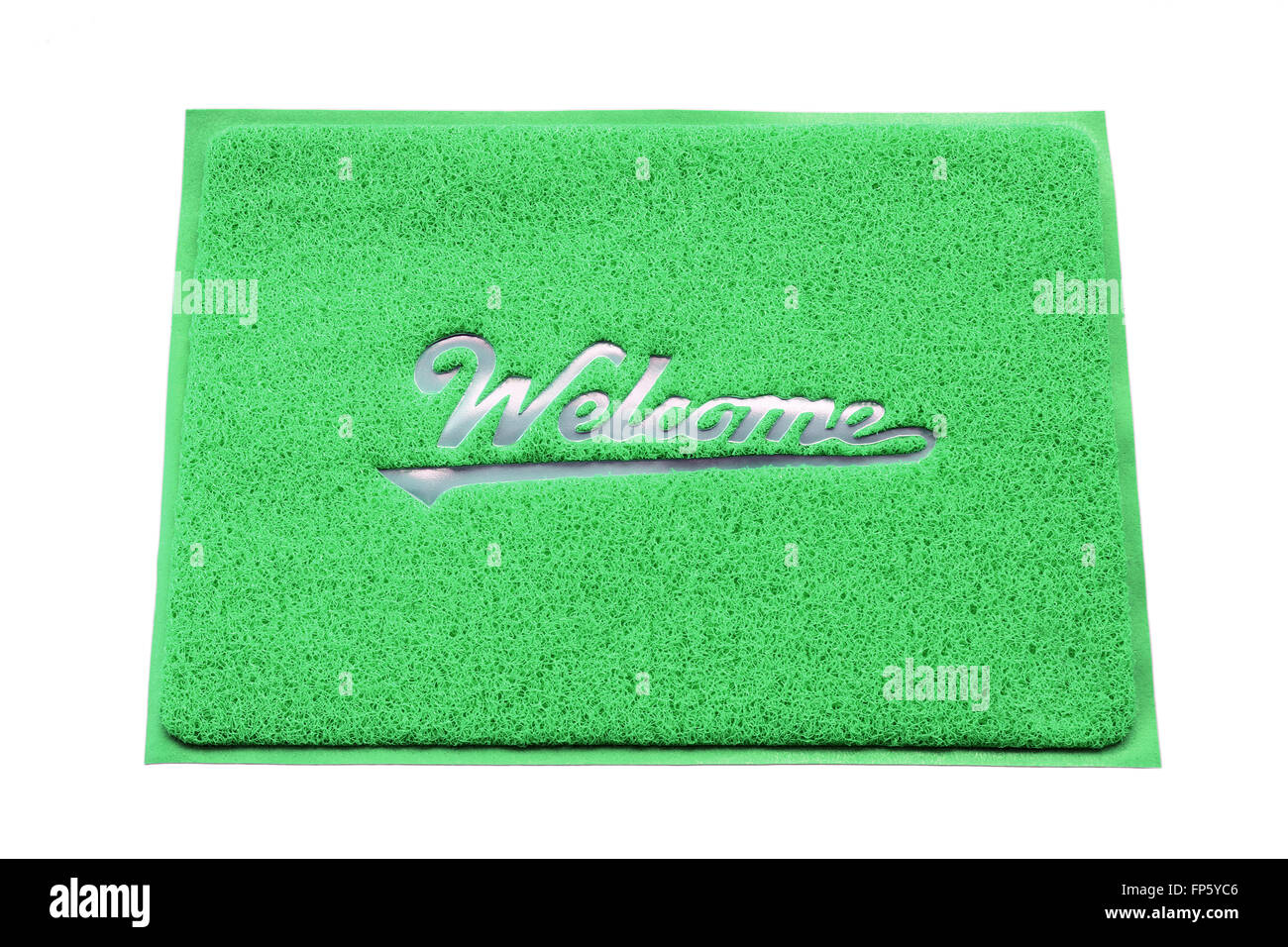 Benvenuto capet porta isolata su sfondo bianco. Foto Stock