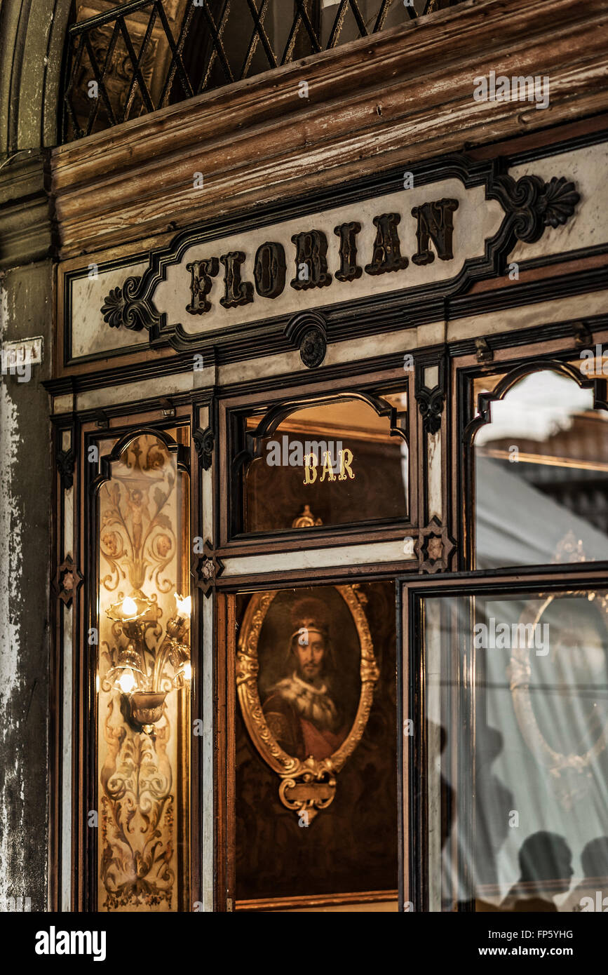 Florian Cafe, Piazza San Marco, San Marco, Venezia, Italia e Europa Foto Stock