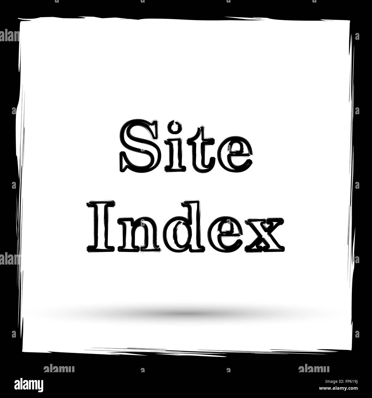 Indice del sito icona. Pulsante Internet su sfondo bianco. Schema di progettazione imitando il pennello. Foto Stock