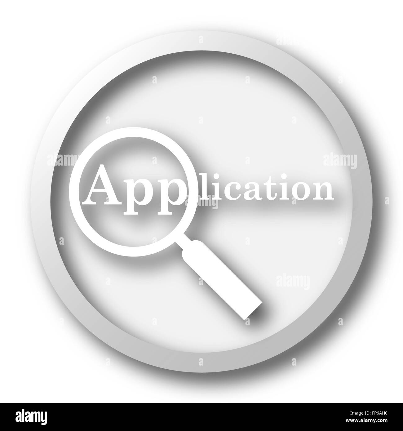 Icona dell'applicazione. Pulsante Internet su sfondo bianco. Foto Stock