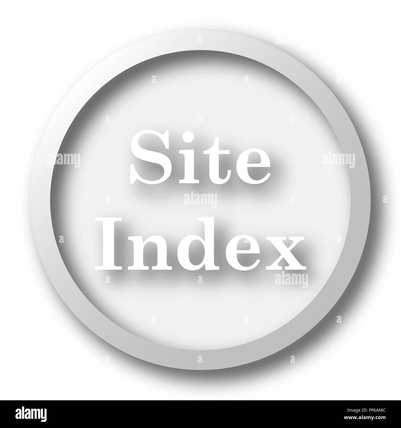 Indice del sito icona. Pulsante Internet su sfondo bianco. Foto Stock