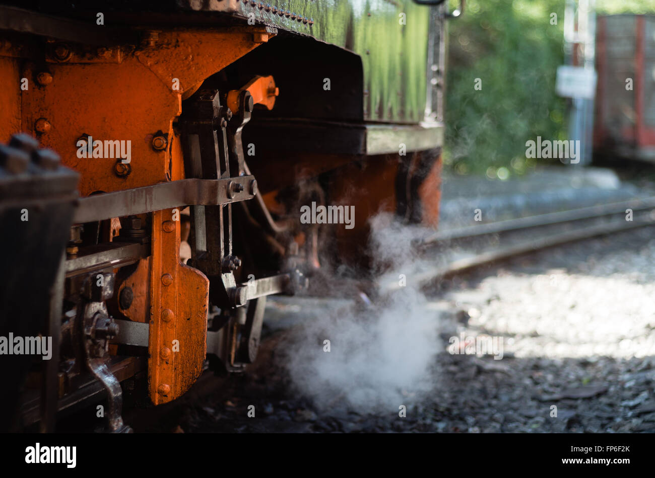 Close up a scartamento locomotiva a vapore Foto Stock