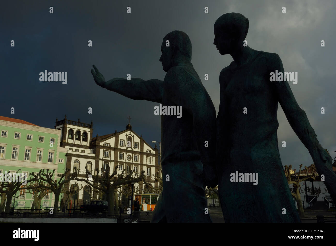 Monumento al emigranti delle Azzorre. Ponta Delgada. Sao Miguel Island. Azzorre Foto Stock