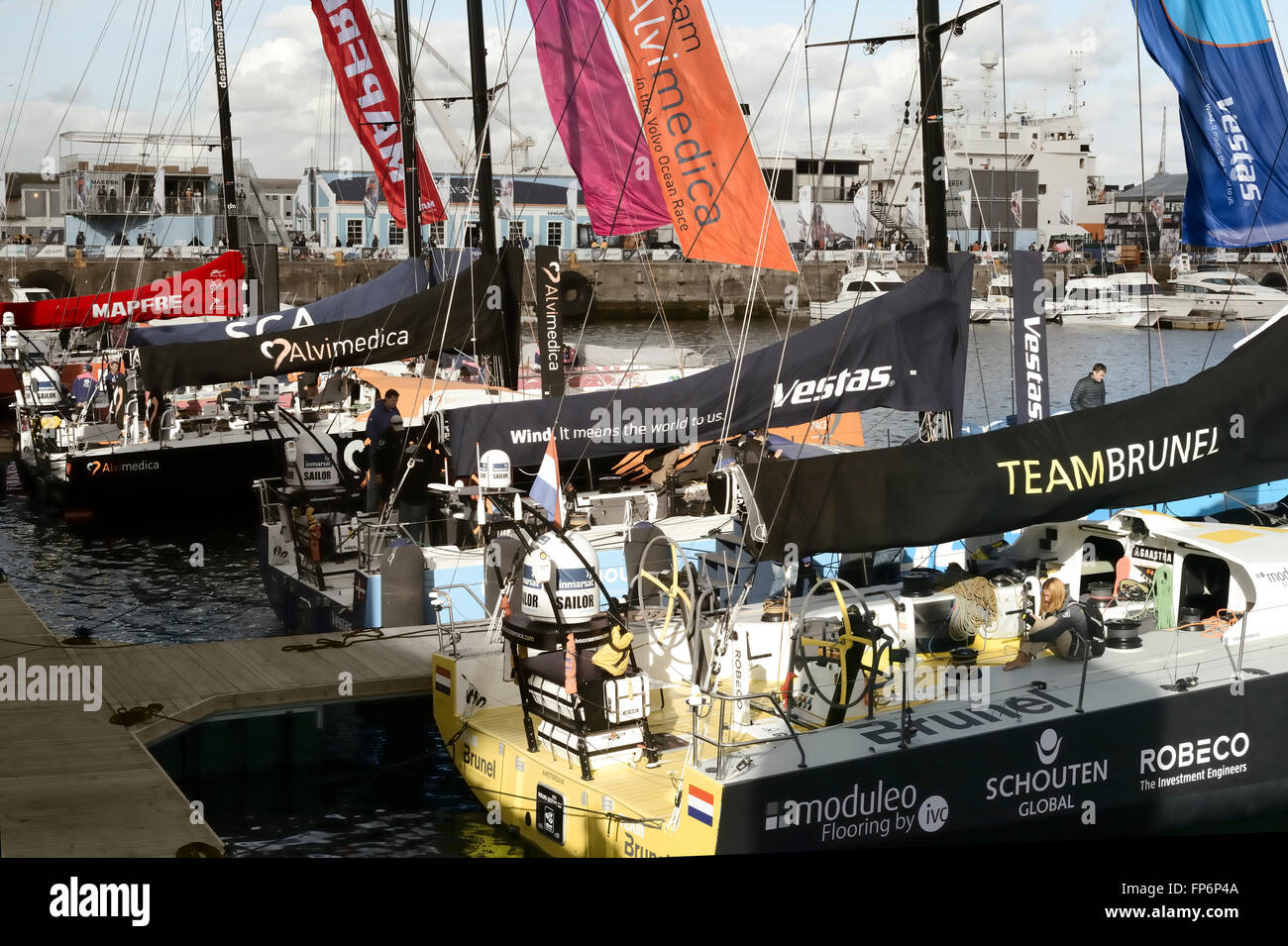 Volvo Ocean Race Vela flotta di Città del Capo in Sud Africa Foto Stock