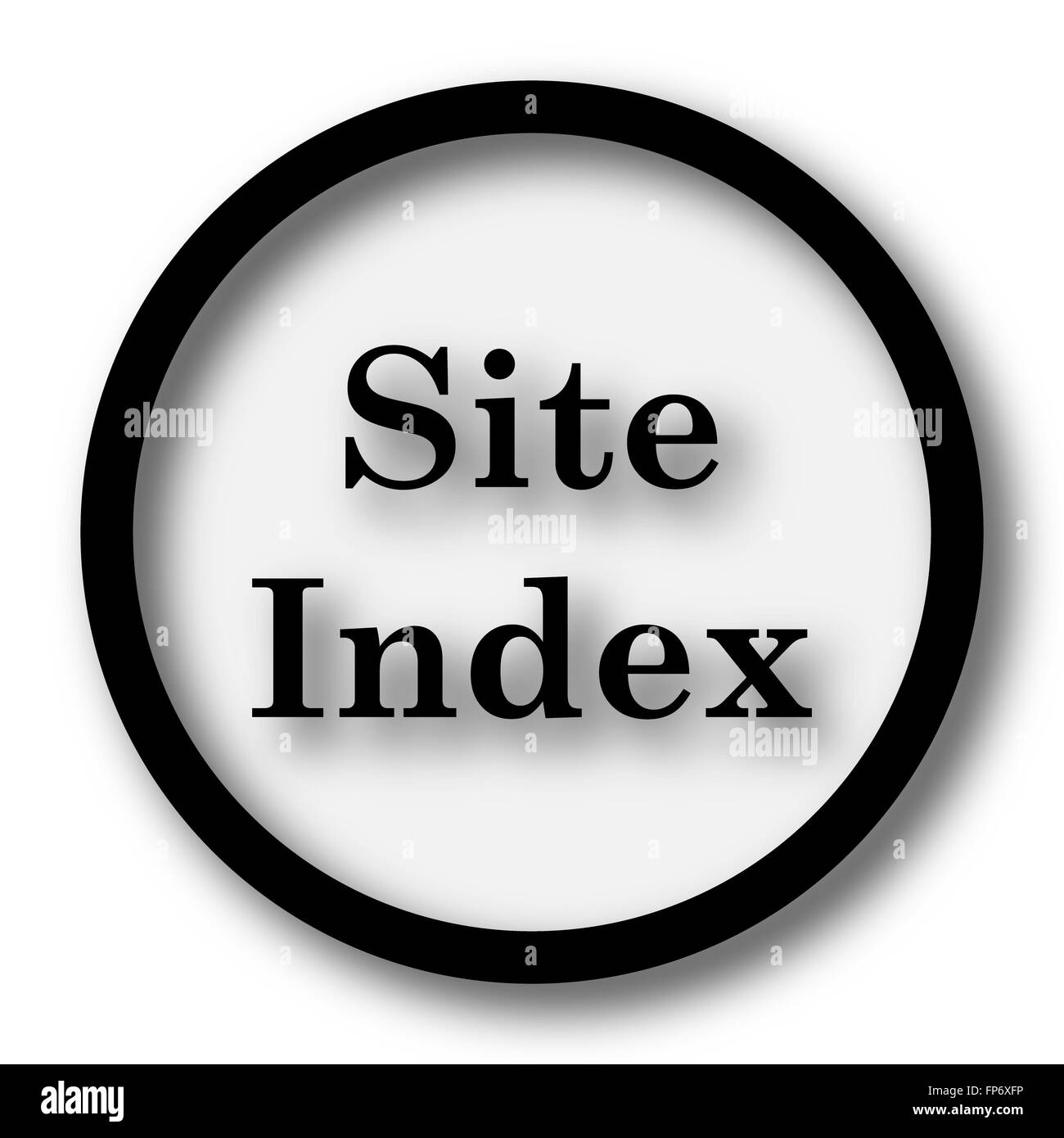 Indice del sito icona. Pulsante Internet su sfondo bianco. Foto Stock