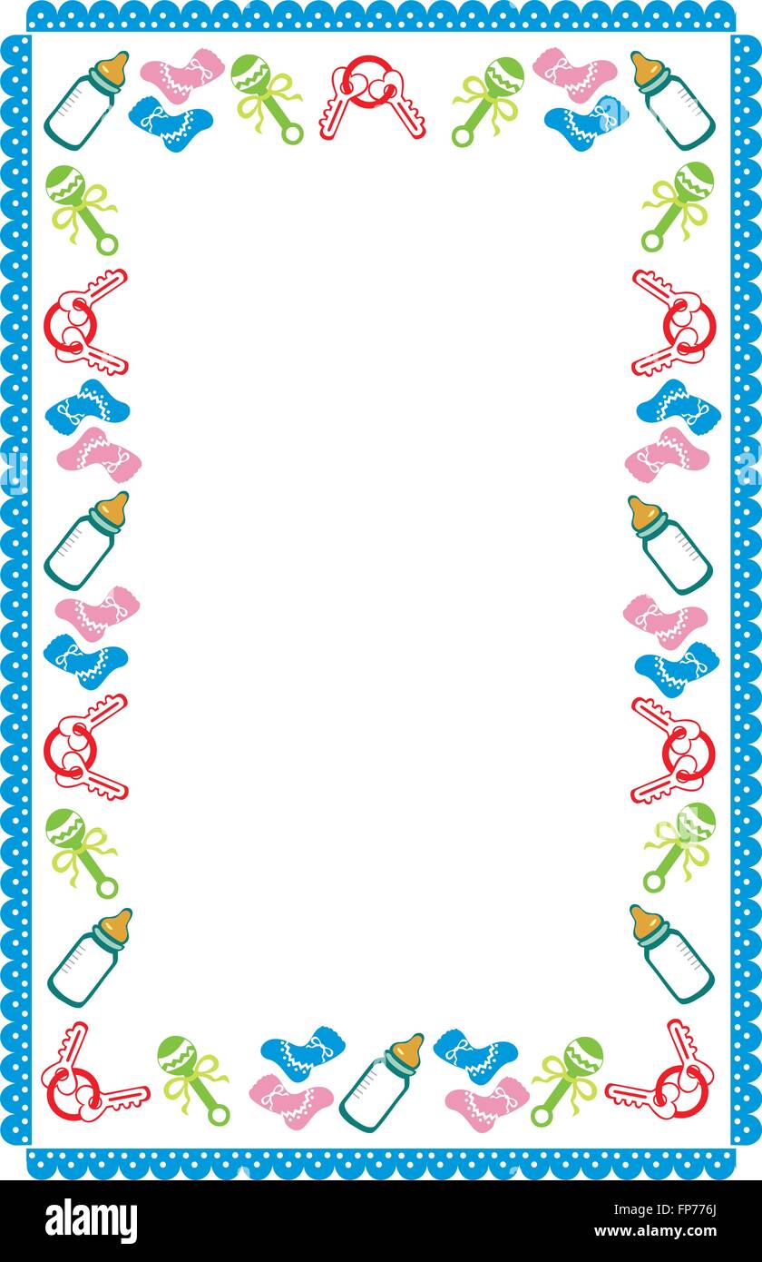 Bordo Per Annuncio Di Nascita O Bambino Doccia Immagine E Vettoriale Alamy