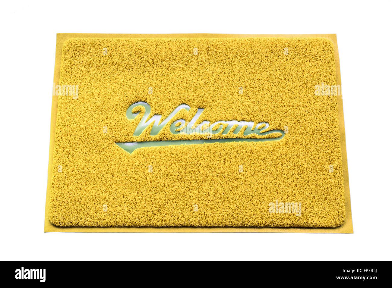 Benvenuto capet porta isolata su sfondo bianco. Foto Stock