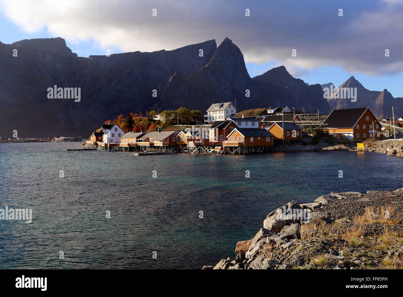 Sakrisøy, Lofoten, Norvegia Foto Stock