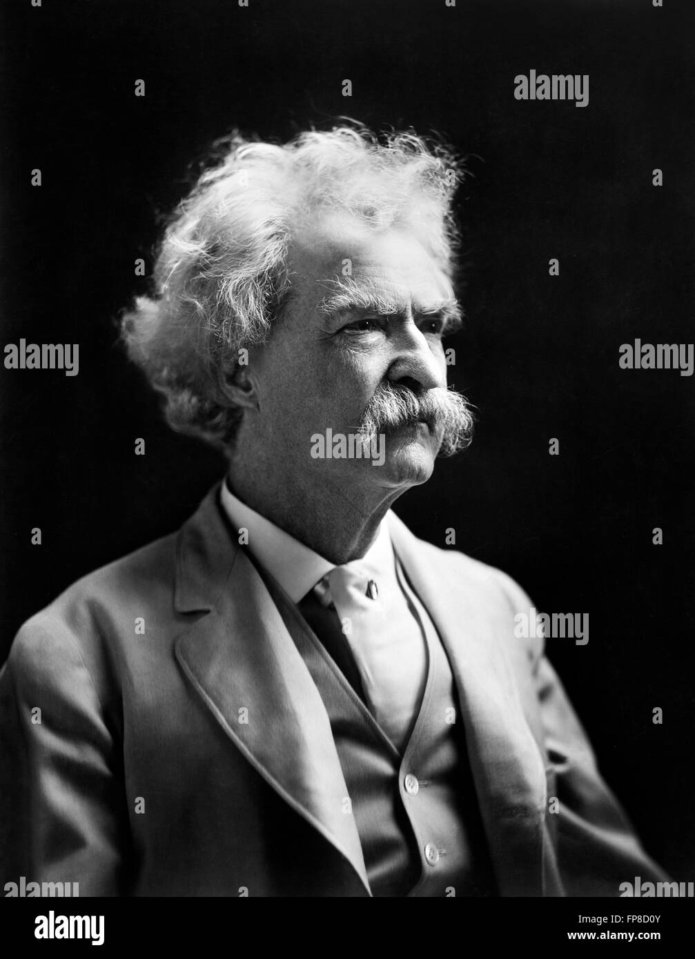 Mark Twain. Ritratto dello scrittore americano Samuel Langhorne Clemens, da un F Bradley, 1907 Foto Stock