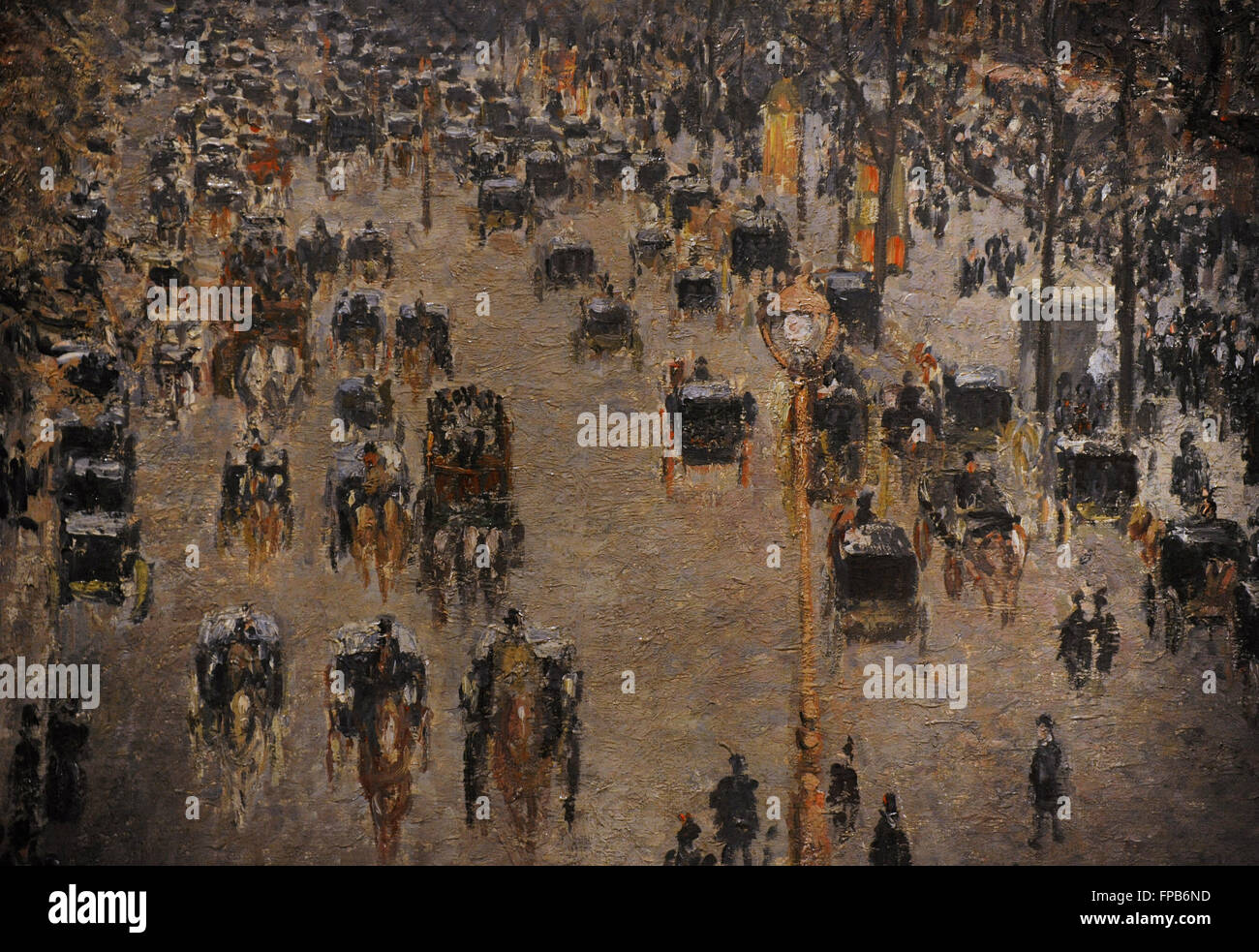 Camille Pissarro (1830-1903). Pittore Francese. Boulevard Montmartre a Parigi, 1897. Dettaglio. Olio su tela. Lo stato Museo Hermitage. San Pietroburgo. La Russia. Foto Stock