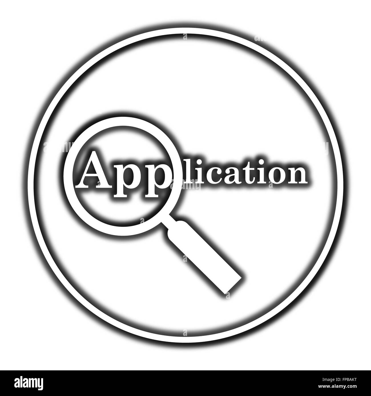 Icona dell'applicazione. Pulsante Internet su sfondo bianco. Foto Stock