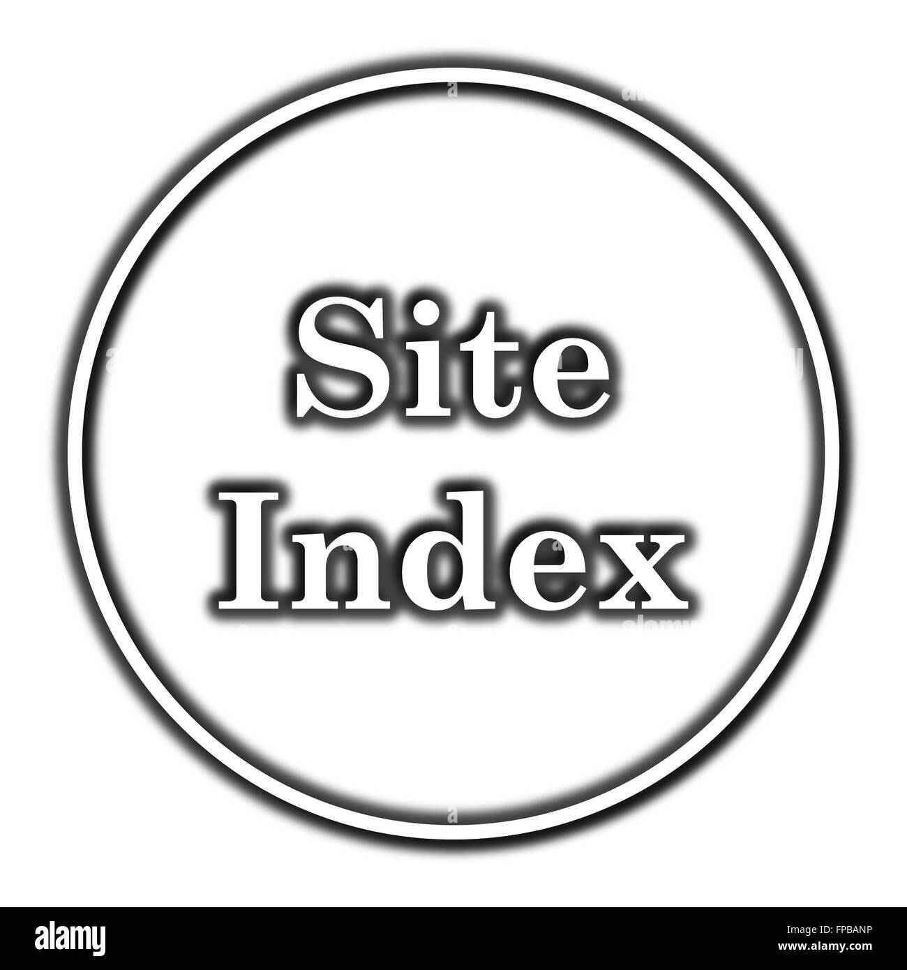 Indice del sito icona. Pulsante Internet su sfondo bianco. Foto Stock