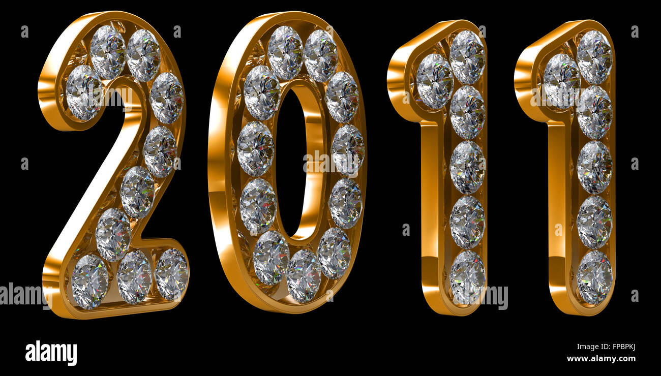Golden 2011 anno incrostata di diamanti. Altri numeri sono nel mio portafoglio Foto Stock