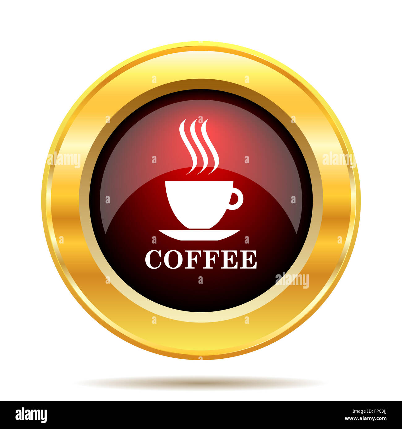 Tazza da caffè icona. Pulsante Internet su sfondo bianco. Foto Stock