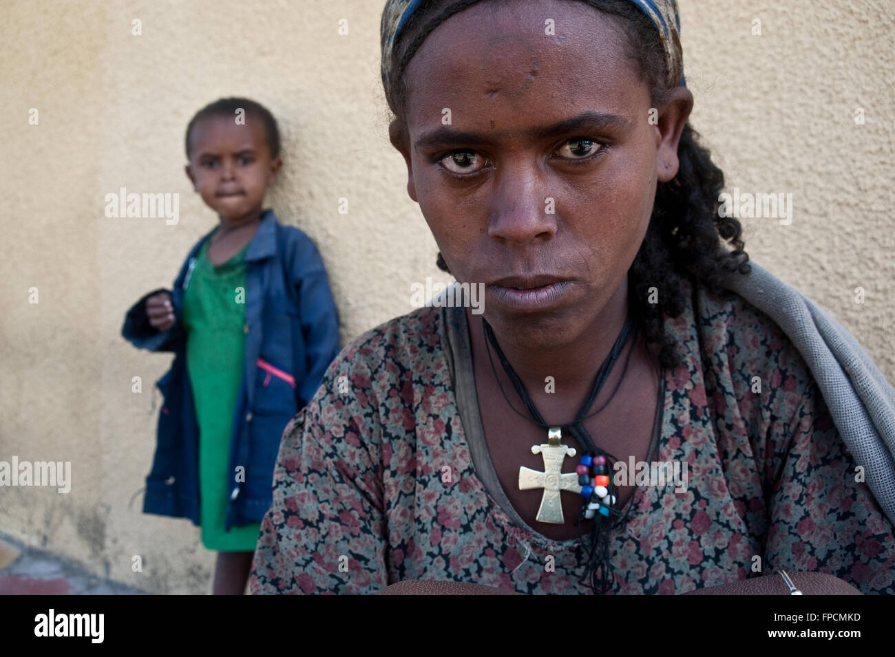 Mendicanti (Etiopia) Foto Stock