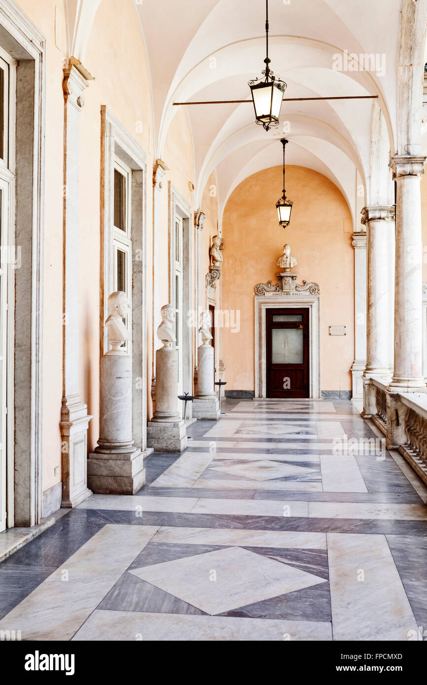 La galleria superiore Sala nel Palazzo Doria Tursi, Via Garibaldi. Progettato da G & D Ponzello. Foto Stock