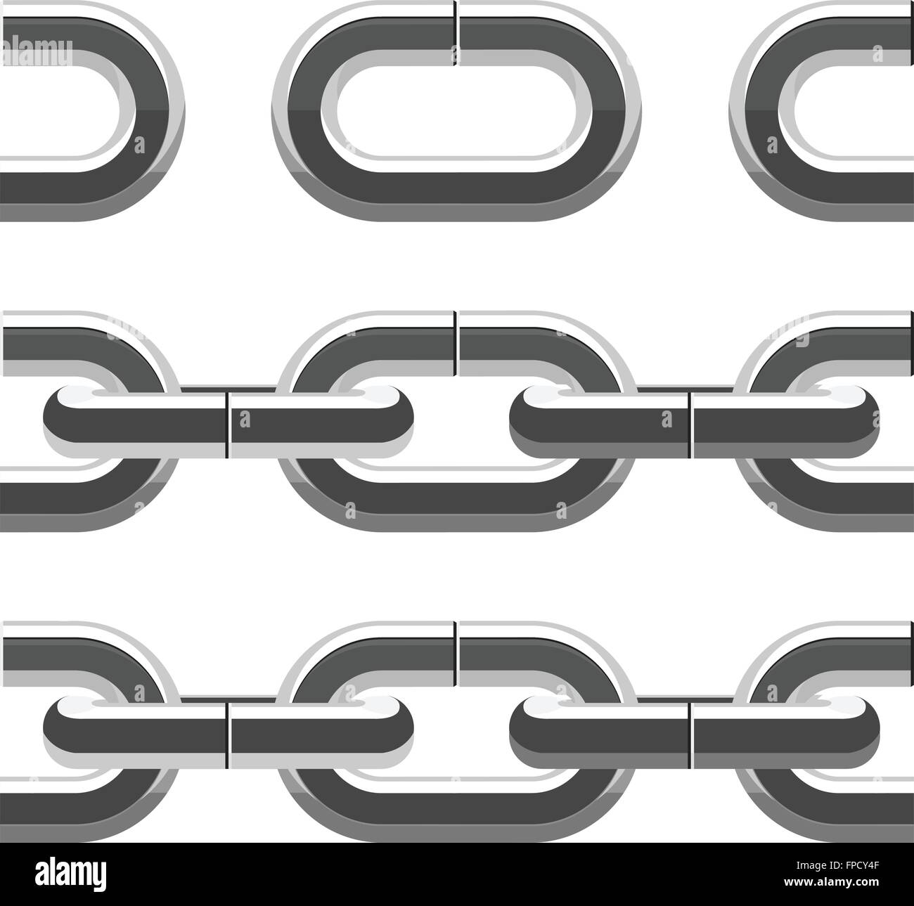Seamless Link catena - metal design di confine Illustrazione Vettoriale
