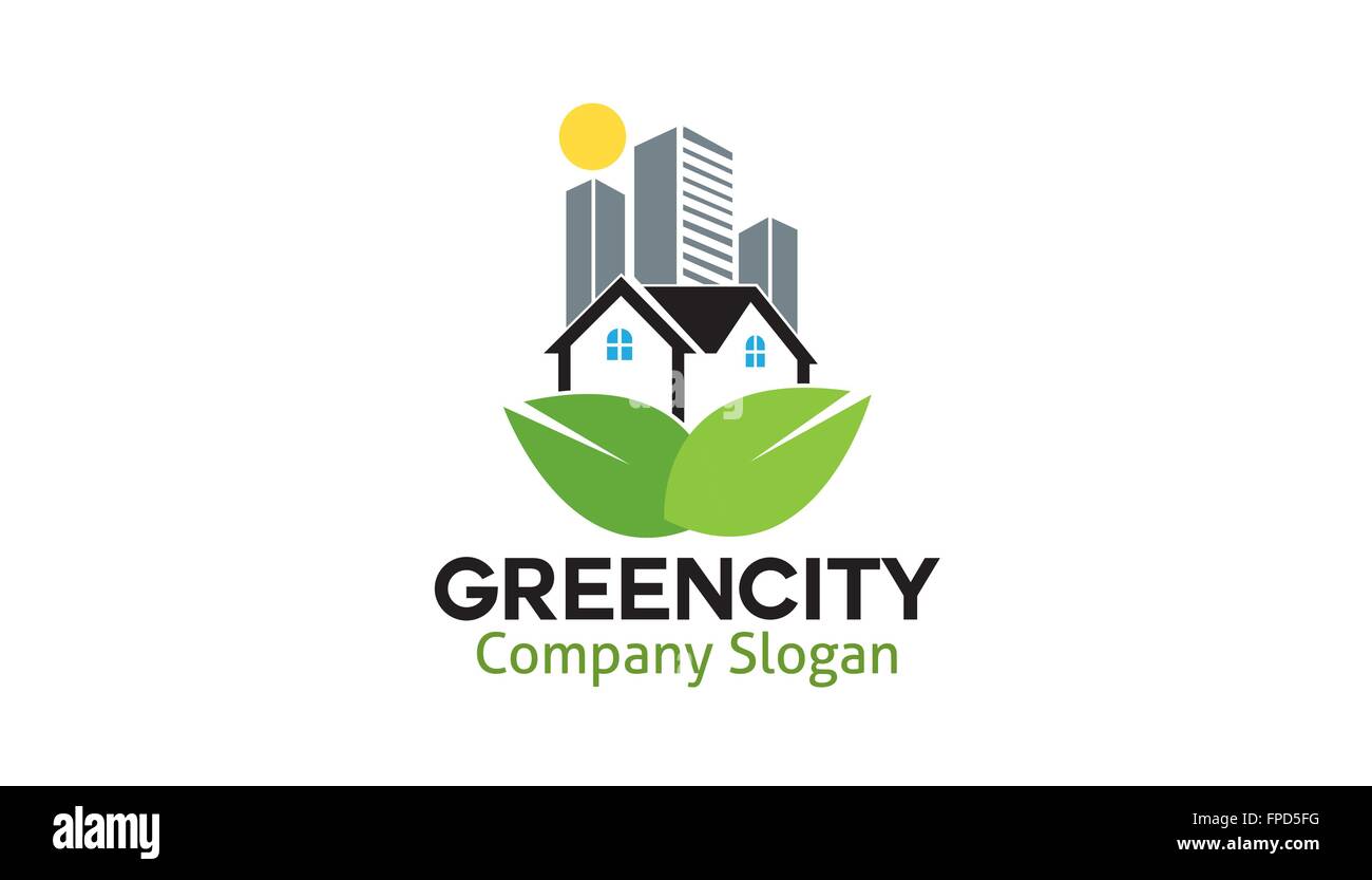 Green City Design Illustrazione Illustrazione Vettoriale