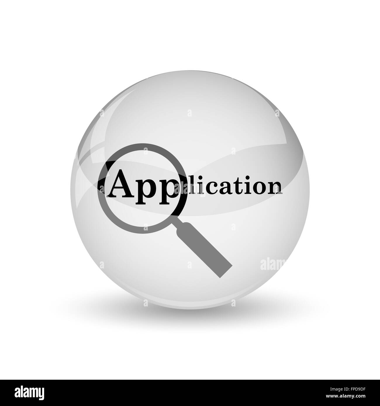 Icona dell'applicazione. Pulsante Internet su sfondo bianco Foto Stock